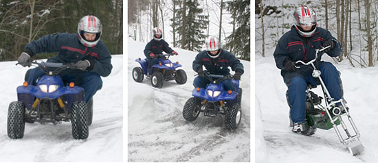 M&ouml;nkij&auml;t ja lumiskootteri